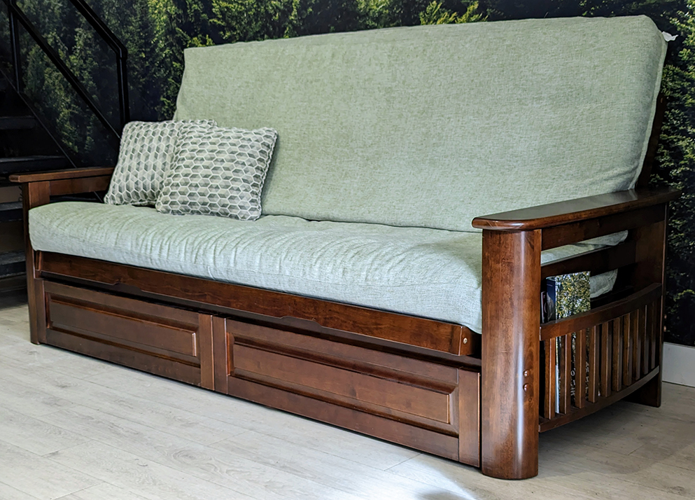 Futon bed with drawers deals