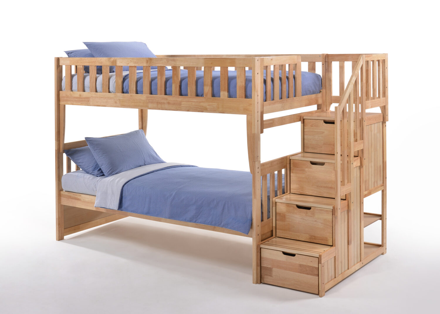 Peppermint Twin Twin Stair Bunk Bed