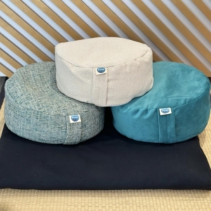 Coussin De Méditation Incliné Zafu - Rempli De Coques De Sarrasin, Bleu Nuit