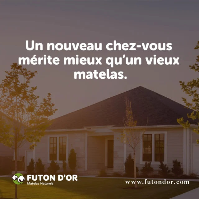 Le mois du déménagement arrive à grands pas! Prenez vous-y d’avance pour équiper votre prochain cocon! 

Juillet, c’est encore loin ? Pas tant que ça! 

Vous clignerez des yeux et le jour du déménagement sera déjà là!

Si vous changez d’appartement cet été, c’est le moment parfait pour penser à meubler votre prochain appartement. 

Magasinez votre matelas, futon, shikibuton, et votre literie chez nous! On fait tout pour que votre nouveau départ soit aussi doux que votre première nuit.

https://www.futondor.com/